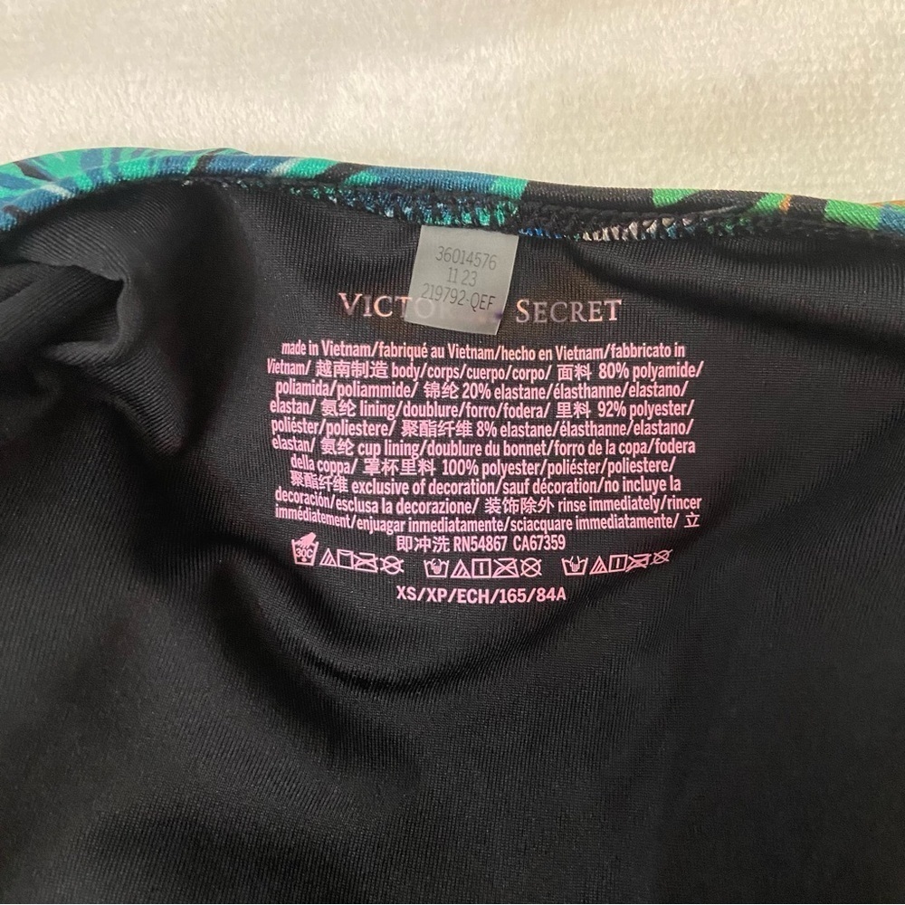 New! Victoria's Secret black palm push-up Swimsuit tropical Floral 3848 - Picture 4 of 7
